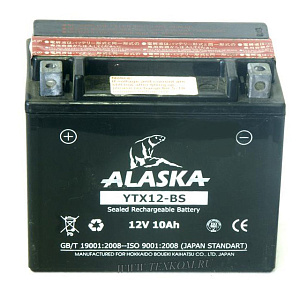 Аккумуляторная батарея ALASKA 6СТ10 прям.сухой + электролит Япония 152х88х147