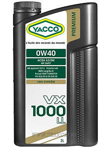 Масло моторное YACCO VX 1000 0W40 2л