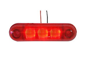 Фонарь габаритный LED 24V, красный (L=95мм, 3-светодиода - отражатель) Турция