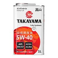 Масло моторное TAKAYAMA 5W40 API SN/CF A3/B4 (метал.) синт. 1л