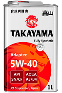 Масло моторное TAKAYAMA Adaptec 5W40 API SN/CF A3/B4 (метал.) синт. 1л