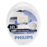 Лампа 12V H1 (55) P14.5s CRISTAL VISION 4300K (2шт+2шт W5W) 12V Philips