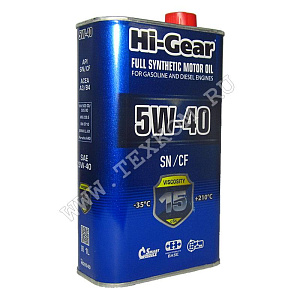 Масло моторное Hi-Gear 5W40 SN/CF 1л синт.