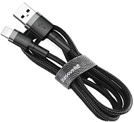 Кабель Baseus Cafule Cable USB For lightning 2.4A 1m gray + black