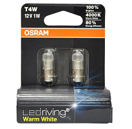 Лампа 12V T4W (BA9s) Ledrving Warm White 4000K (2шт) 12V OSRAM