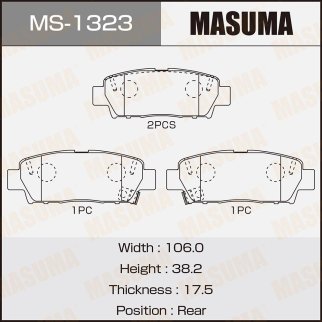 Колодки тормозные к-кт Masuma MS-1323 фото