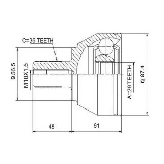 ШРУС НАРУЖНЫЙ 26x56.4x36 фото