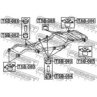 Сайлентблок подрамника FEBEST TSB-080 фото