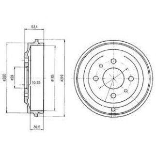 Барабан тормозной FIAT Palio задний (1шт.) DELPHI фото