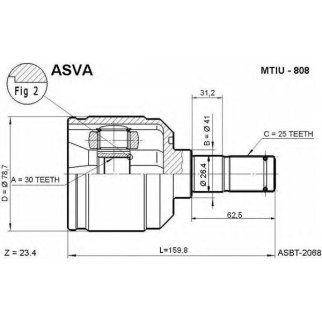 ШРУС внутренний ASVA MTIU-808 фото