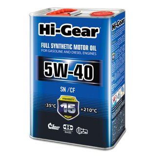 Масло моторное HI-Gear SN/CF 5W-40 синтетическое 4 л HG0544 фото