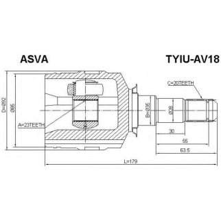 ШРУС внутренний ASVA TYIU-AV18 фото