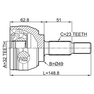 ШРУС НАРУЖНЫЙ 32X49X23 подходит для RENAULT MEGANE II 2002-2008 2410-MEGII фото 2