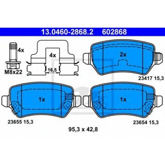 Колодки тормозные задние дисковые к-кт ATE 13.0460-2868.2 фото