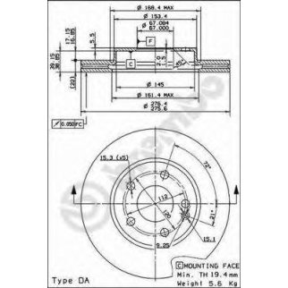 Диск тормозной brembo 09.8680.11 фото