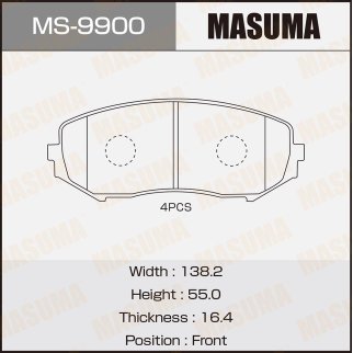 Колодки тормозные передние к-кт Masuma MS-9900 фото