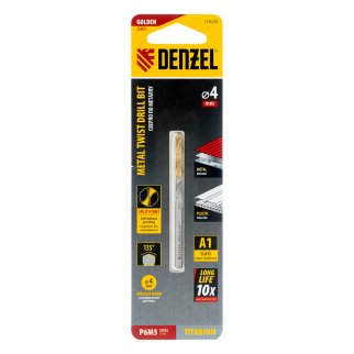 Сверло спиральное по металлу 4 x 75мм, Р6М5, Golden Tip // Denzel фото 5