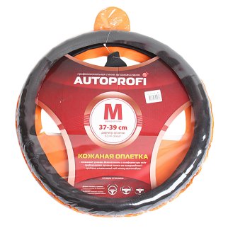 Оплетка на руль AP-265 кожаная черная M фото 1