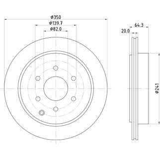 Диск торм. для а/м Nissan Patrol (10-)/Infiniti QX56/QX80 (10-) зад. d=350 (DF 084407) фото 3
