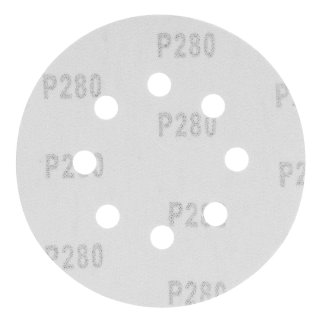 Круг абразивный на ворсовой подложке под "липучку", перфорированный, P 280, 125 мм, 5 шт MATRIX 73812 фото 2