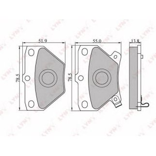 Колодки тормозные задние к-кт LYNXauto BD7538 фото