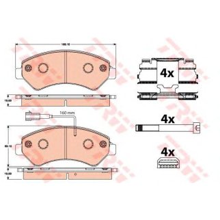 Колодки тормозные передние к-кт TRW GDB2072 фото