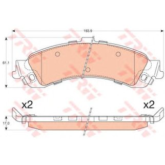 Колодки тормозные дисковые CHEVROLET: SILVERADO 1500 97-07, SUBURBAN 1500 вездеход закрытый 99-06, TAHOE 99-06 фото