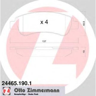 Колодки тормозные к-кт Zimmermann 24465.190.1 фото