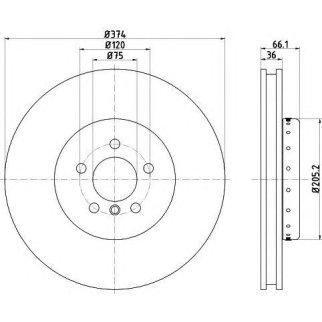 Диск тормозной передний вентилируемый левый TEXTAR 92266025 фото