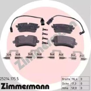 25214.175.5_колодки дисковые !задн. 116x60x18  Audi A6/A7/A8 2.0TFSi-6.3/2.0TDi-4.2TDi 09&gt; фото