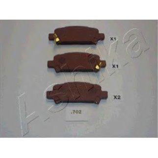 Колодки тормозные задние дисковые к-кт ashika 51-07-702 фото