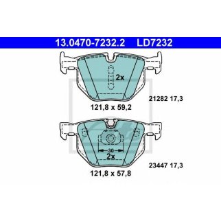 13.0470-7232.2_колодки дисковые задние! Ceramic BMW X5 (E70)/X6 (E71, E72)3.0D/4.0D 07> фото