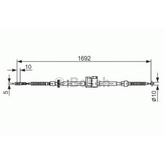 Трос стояночного тормоза левый BOSCH 1 987 477 813 фото