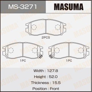 Колодки тормозные передние к-кт Masuma MS-3271 фото