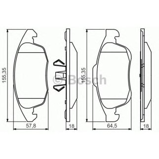 Колодки тормозные передние к-кт BOSCH 0 986 495 258 фото