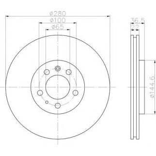 Диск тормозной PAGID 8DD 355 105-381 фото