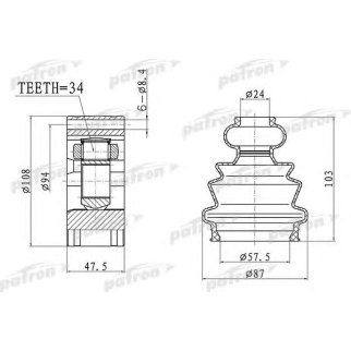 Шрус привода PATRON PCV4044 фото