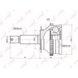 ШРУС наружный передний LYNXauto CO-3624A фото