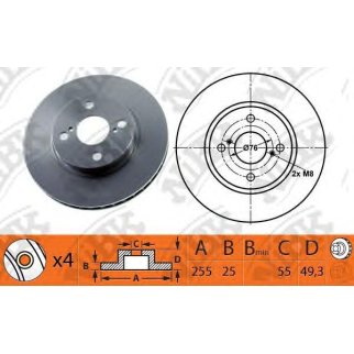 Диск тормозной передний вентилируемый NiBK RN1198 фото