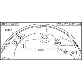 Колодки барабанные к-кт FEBEST 0102-GGN25R фото 2