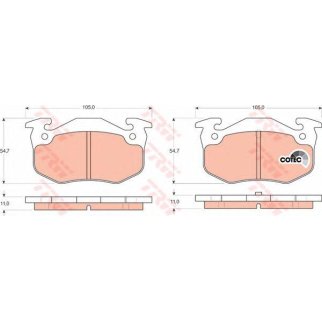 Колодки тормозные задние дисковые к-кт TRW GDB1305 фото