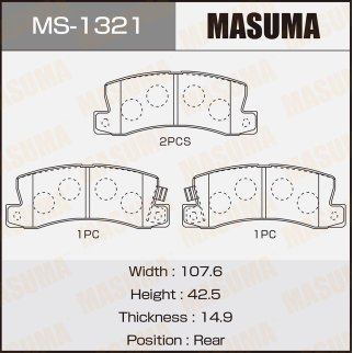 Колодки тормозные к-кт Masuma MS-1321 фото