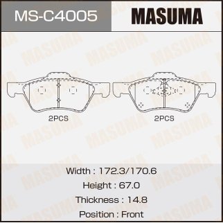 Колодки тормозные передние к-кт Masuma MS-C4005 фото