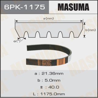 Ремень поликлиновый MASUMA 6PK-1175 фото 1
