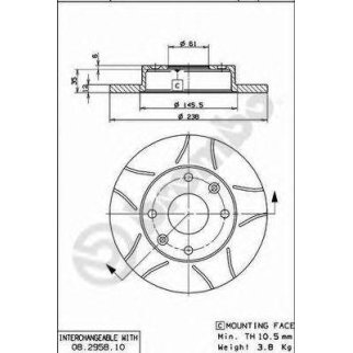 Диск тормозной brembo 08.2958.75 фото