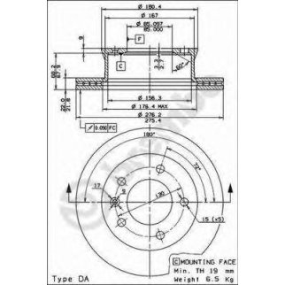 Диск тормозной brembo 09.7314.14 фото