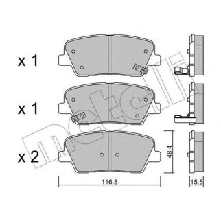 Колодки тормозные к-кт metelli 22-0901-0 фото