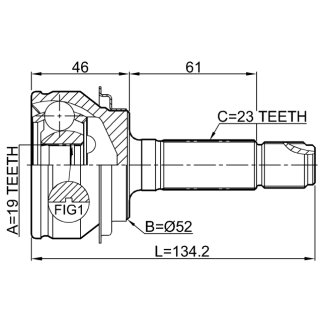 ШРУС НАРУЖНЫЙ ЗАДНИЙ 19X52X23, шт фото 2