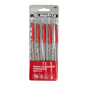 Набор надфилей алмазных 140х70х3 5шт MATRIX фото 4