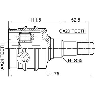 Шрус внутренний левый 24x35x20 фото 2